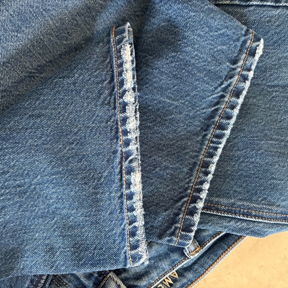 American Eagle Mom Straight Jeans Size 10 High Rise Tapered Vintage Blue - Picture 9 of 12